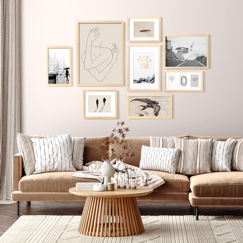 4x6 Frame Natural, Solid Wood 4 x 6 Picture Frame with Acrylic Plexiglass for 3.5x5 with Mat, Tabletop and Wall Display Photo Frames 4x6 Natural, 4 Pack - color: Natural, size: 4x6