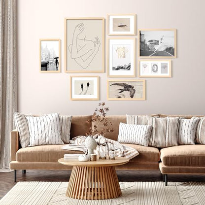 4x6 Frame Natural, Solid Wood 4 x 6 Picture Frame with Acrylic Plexiglass for 3.5x5 with Mat, Tabletop and Wall Display Photo Frames 4x6 Natural, 4 Pack - color: Natural, size: 4x6