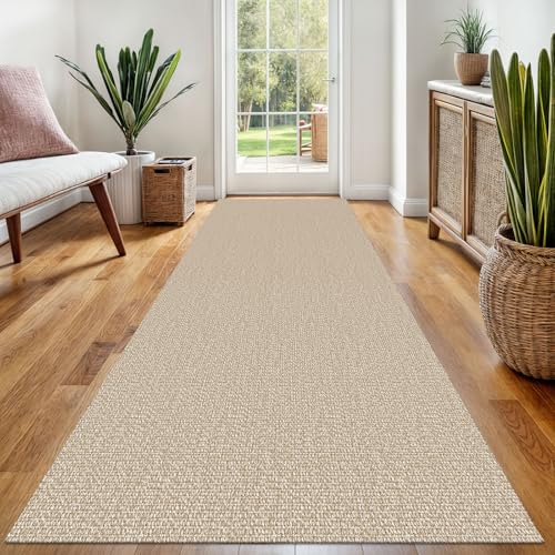 Washable Runner Rug, Non Slip Foyer Runner, 3x8 Ft, Sand/Beige | Washable Braided Runner Carpet, Non Slip Rubber Dot Backed, For Hallway, Kitchen, Entryway, Bedroom, Laundry Room, Foyer - color: Sand/Beige, size: 3' x 8' (Rectangular)