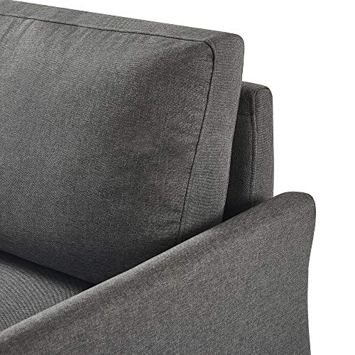 ZINUS Jackie Loveseat Sofa, Easy, Tool-Free Assembly, Dark Grey - color: Dark Grey, style: Loveseat
