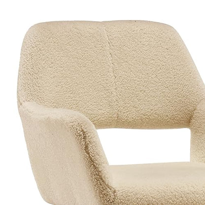 Mid Century Modern Dining Chairs Set of 2 & 4 & 6 Comfy Accent Chair Upholstered Kitchen Dining Living Room Chairs for Bedrooms Waiting Room Home Arm Desk Chair No Wheels (Wool Light Khaki, 2) - color: Wool Light Khaki