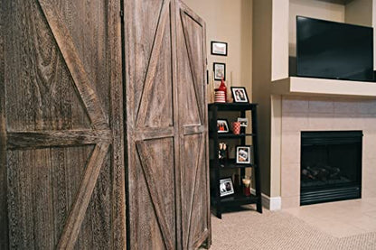 Premium Home 6-Panel Room Divider – Rustic Brown Barn Door, K Pattern Folding Privacy Screen, Partition Wall - color: Barnwood Brown - K Pattern - 6 Panel