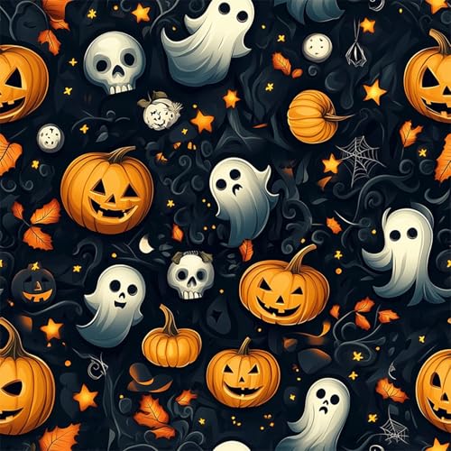FUKU MON Wallpaper Peel and Stick for Halloween Party Decor Cute Pumpkin Vinyl Waterproof for Bathroom and Bedroom Contact Paper for Cabinets and Drawers Self-Adhesive Removable,15.7"x118" - color: Yellow Pumpkin, size: 15.7" x 118"
