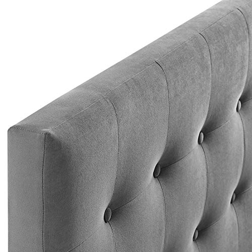 Modway Emily Queen Biscuit Tufted Performance Velvet Headboard, Gray - color: Gray, size: Queen