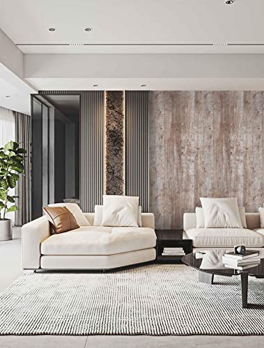 Wallpaper 118" x17.7''Wood Wallpaper Brown Thicken Grey Dark Wood Contact Paper Gray Brown Wood Plank Wood Peel and Stick Wallpaper Removable Rustic Wood Grain Self Adhesive Cabinet Vinyl Roll - color: Grey Brown-1, size: 17.7" x 118"
