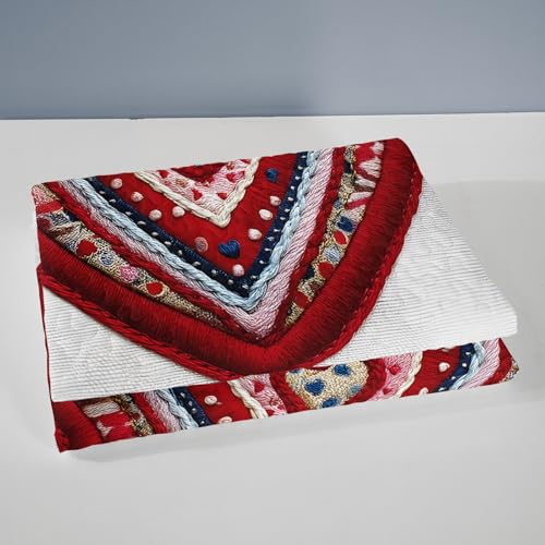 AILONEN Red Knitted Heart Quilt Set Queen Size,Heart Reversible Bedding Sets,Romantic Moment Bedspread Coverlet with 2 Pillowcases,3-Piece,Soft Lightweight Microfiber - color: Love53, size: Queen