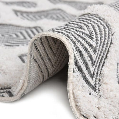 Rugs.com - Sabrina Soto Casa Rug – 12 Ft Runner Anthracite Gray Cotton Textured Runner – Modern Geometric Design for Hallways and Entryways - color: Anthracite Gray, size: 2'7" x 12' (Runner)