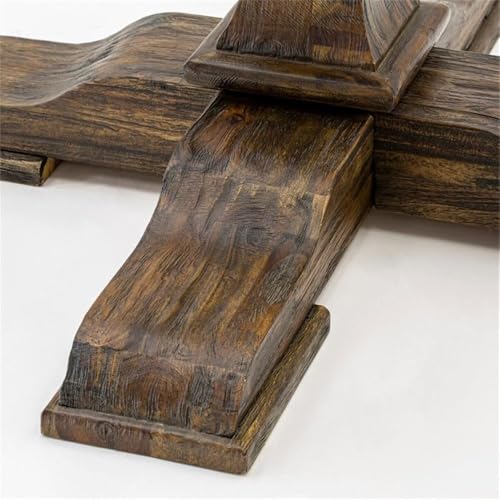 FE3-07-TP Ferris Kitchen Dining Table - a Round Wooden Table Top with Pedestal Base, 48x48 Inch, Distressed Jacobean - color: Distressed Jacobean, size: 48x48 Inch