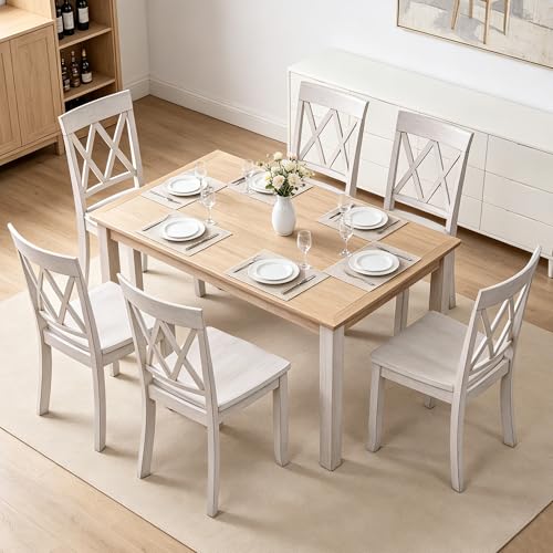 DUHOME Wood Dining Chairs Set of 2,Farmhouse Dining Side Chairs with Cross Back Wooden Kitchen Chairs for Home Kitchen, Dining Room White - color: White, size: 2pcs