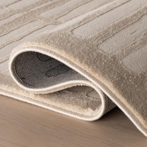 nuLOOM Kailani Cream Geometric Washable Area Rug, 5' x 8' | Nuloom Kailani Geometric 5' x 8' Machine Washable Area Rug for Living Room Bedroom Dining Room, Cream - color: Cream, size: 5' x 8' (Rectangular)