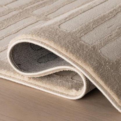 nuLOOM Kailani Cream Geometric Washable Area Rug, 5' x 8' | Nuloom Kailani Geometric 5' x 8' Machine Washable Area Rug for Living Room Bedroom Dining Room, Cream - color: Cream, size: 5' x 8' (Rectangular)