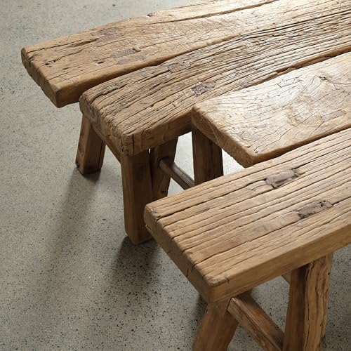 Artissance 20" H Vintage Noodle Bench 5-5.5ft Long Weathered Natural (Size and Finish Vary) - size: 20H x 60W x 5.5L