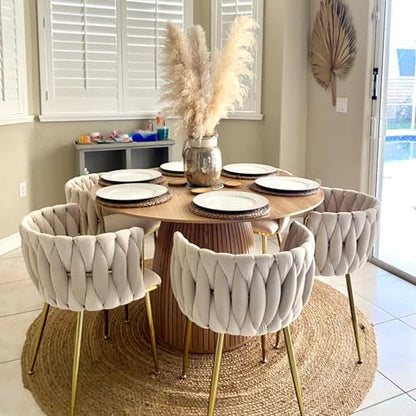 Round Dining Table for 6 People, 47.24 Inches Dining Room Table, Wood Round Kitchen Tables for Dining Room, Kitchen, Living Room, Oak - color: 47.24 Inches Oak