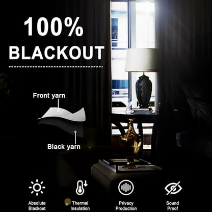 XWZO White 100% Blackout Curtains - Heat and Full Light Blocking Drapes with Black Liner for Bedroom/Laundry Room, Grommet Top Window Panels with Tiebacks, White, W38 x L45, Set of 2 - color: White, size: 38"W x 45"L (Pack of 2)