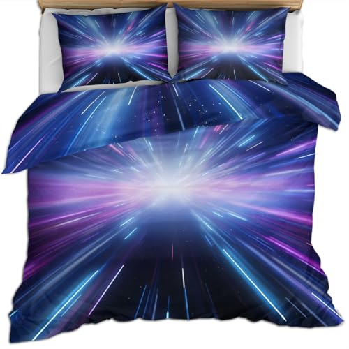 Sci-Fi Boy Duvet Cover Set King, Abstract Bedding Set Lines Comforter Cover 3Pcs, Kids Teens Bedroom Decor, Duvet Cover & 2 Pillowcases - color: Abstract Lines, size: King