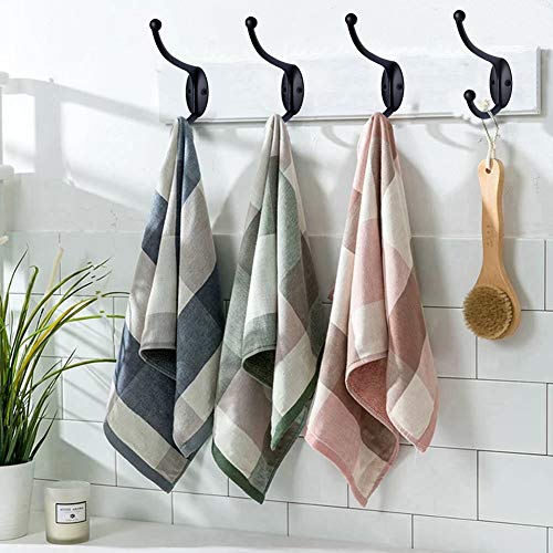 ZEYU 20Pcs Wall Hooks, Coat Hooks Hardware Heavy Duty Hooks for Hanging Coats Double No Rust Black Hook Wall Mounted with Screws for Key, Towel, Bags, Cup, Hat - color: 20Pcs Black