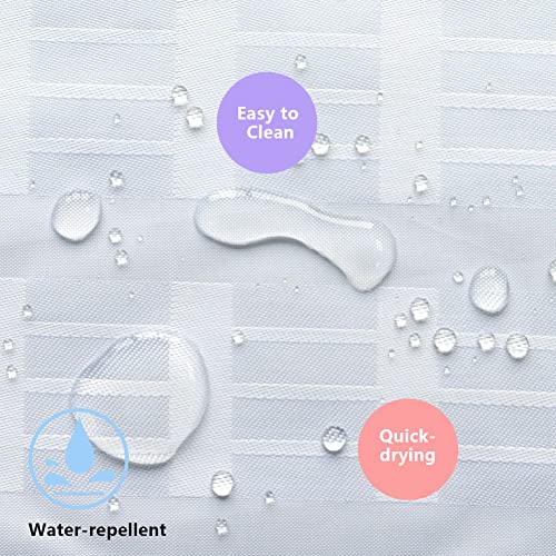 Short Shower Curtain 48 inch, White Fabric for Walkin or Step in Tub | Water-Repellent Fabric 12PK Hooks - color: White, size: 70"W x 48"L (Pack of 1)