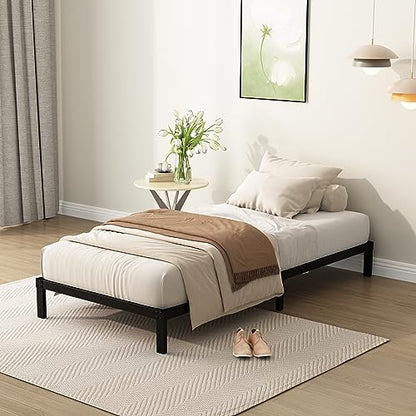 DiaOutro 7 Inch Twin Bed Frames Heavy Duty Low Profile Metal Platform | Steel Slats Platform No Box Spring Needed Mattress Foundation, Easy Assembly, Noise Free - size: Twin, style: 7 Inch