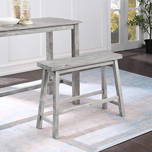 Boraam Sonoma Counter Height Backless Bench - Storm Gray Wire-Brush - color: Storm Gray Wire-brush