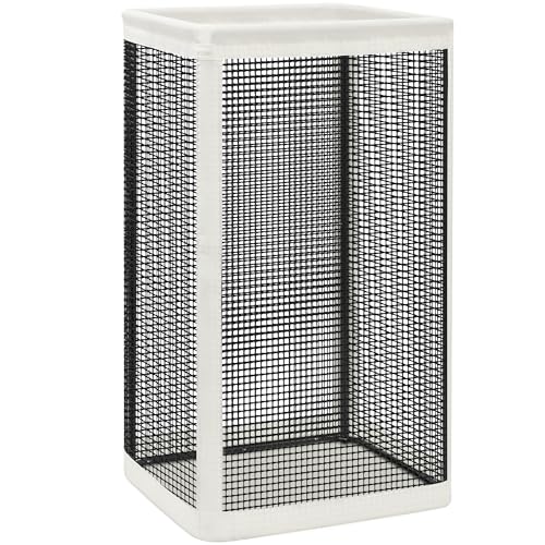 STORAGE MANIAC Mesh Laundry Hamper, 23.7 Gal. Tall Laundry Basket for Airflow, Strong Metal Dirty Clothes Hamper for College Dorm, Bedroom, Bathroom, Clothes Bin, White & Black - color: White & Black
