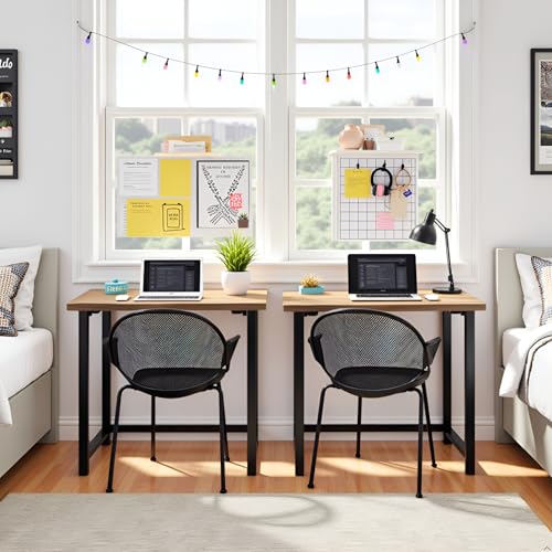 Alaterre Furniture Pomona Compact Writing Desk, Natural, 32”x21”x30” | Rustic Industrial Style Small Home Office Desk with Solid Wood Top, Metal Frame, Durable Lacquer Finish and Floor Levelers - style: Desk Only