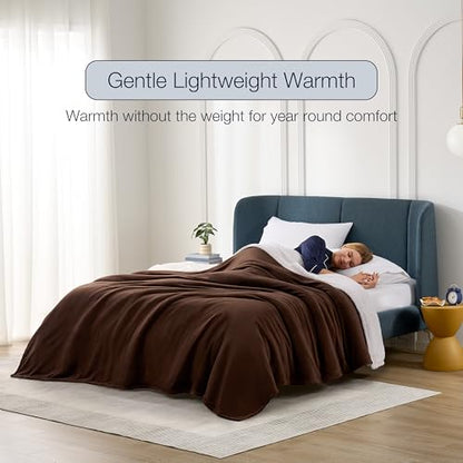 Casual Living Queen Sherpa Blanket, Reversible Fleece, 90" x 90", Brown | Cozy Sherpa Reverse, Oversized Coverage, Hypoallergenic, OEKO-TEX Compliant, Machine Washable, Plush Fleece Face - color: Brown, size: Full/Queen 90 x 90-inch