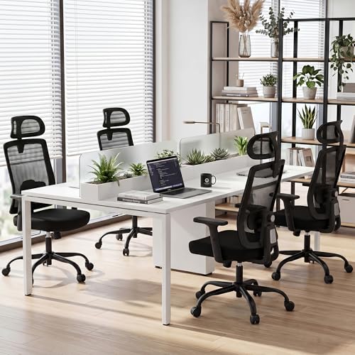 Ergonomic Office Chair, 330LBS Computer Chairs High Back with Adjustable Lumbar Support, Breathable Mesh Desk Chair Ergonomic with Thickened Cushion, Comfy Home Office Desk Chair, Black - color: Black