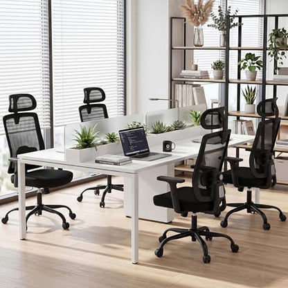 Ergonomic Office Chair, 330LBS Computer Chairs High Back with Adjustable Lumbar Support, Breathable Mesh Desk Chair Ergonomic with Thickened Cushion, Comfy Home Office Desk Chair, Black - color: Black
