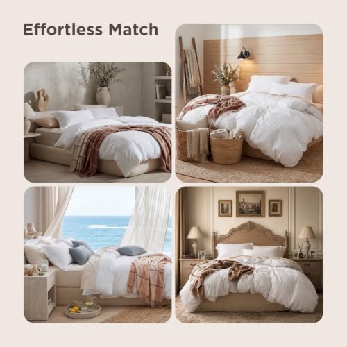 Bedsure Duvet Cover Queen Size with Fitted Sheet - 4 Pieces Prewashed Polyester Extra Soft Bedding Set, Includes 1 Duvet Cover 90''x90'' with Zipper Closure, 2 Pillow Shams, 1 Fitted Sheet, White - color: 00 - White (No Comforter), size: Queen (With Fitte