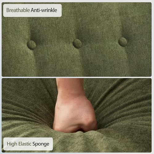 HUIMO Accent Chair for Living Room,Upholstered Button Fabic Armchair Chair | Mid Century Modern Tufted Armchair with Fabric,Comfy Arm Chairs for Club Living Room Reading Bedroom,Waiting Room Green - color: Green