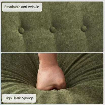 HUIMO Accent Chair for Living Room,Upholstered Button Fabic Armchair Chair | Mid Century Modern Tufted Armchair with Fabric,Comfy Arm Chairs for Club Living Room Reading Bedroom,Waiting Room Green - color: Green