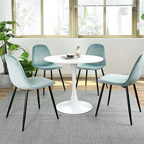 FurnitureR Round Leisure Tulip Dining Table 31.5" Stylish with Pedestal Base for Home Office Living Room Kitchen Restaurant Cafe, Tulip Table, White - color: White, style: Tulip Table