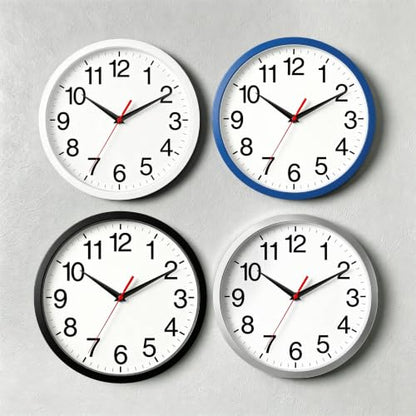 Wall Clock Analog 10 Inch Black Battery Operated Silent Clock | Easy To Read, Non Ticking, Round, Accurate, Kitchen, Living Room, Classroom, Office, School - color: A_black, size: 10 Inch