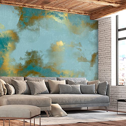 Wall Mural Abstract 77x55 in - XXL Peel and Stick Self-Adhesive Wallpaper Removable Large Sticker Foil Wall Decor Print Picture Design Watercolor Green Gold Like Painted f-A-0910-a-a - color: #24, size: 77"Wx55"H Self-Adhesive