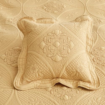 DaisyHuang Bedspread - Full Size Bedding Cover - Modern & Contemporary Coverlet Set, Real Stitching, Reversible, Lightweight, 5 Piece, Honey Gold - color: Honey Gold, size: Full(96"x110")