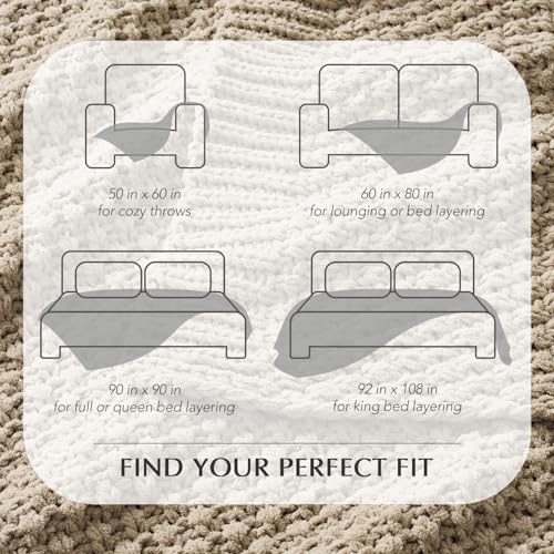 EVERGRACEHOME Chunky Chenille Knit Throw Blanket, 108x92, Sand Dune | Sculpted Moss Stitch, Chic Modern Farmhouse, All-Season Warmth, OEKO-TEX® Certified, Oversized King for Couch, Bed, Sofa - color: Sand Dune, size: 108" X 92"