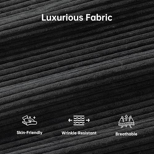 47'' Small Loveseat Sofa, 2 Seat Compact Couch with Tapered Legs, Black Upholstered Furniture, Solid Wood Frame, Comfy Foam Cushion, Easy Assembly for Small Spaces - color: Black