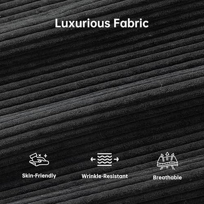 47'' Small Loveseat Sofa, 2 Seat Compact Couch with Tapered Legs, Black Upholstered Furniture, Solid Wood Frame, Comfy Foam Cushion, Easy Assembly for Small Spaces - color: Black