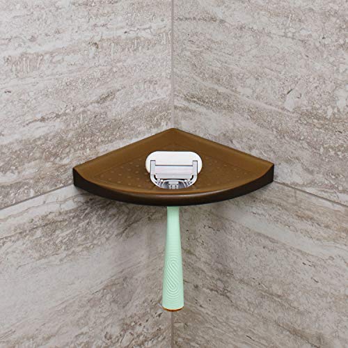 5" Corner Shower Footrest, Retrofit Shaving Shelf for Inside Shower, Bathroom Storage Corner Caddy Organizer, Metro Flatback, Gold Finish - color: Gold