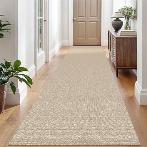 Washable Runner Rug, Non Slip Hallway Runner, 3x10 Ft, Sand/Beige | Washable Braided Runner Carpet, Non Slip Rubber Dot Backed, For Hallway, Kitchen, Entryway, Bedroom, Laundry Room, Foyer - color: Sand/Beige, size: 3' x 10' (Rectangular)