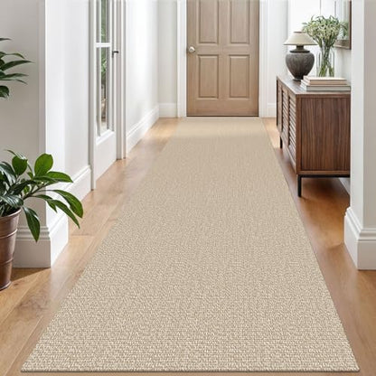 Washable Runner Rug, Non Slip Hallway Runner, 3x10 Ft, Sand/Beige | Washable Braided Runner Carpet, Non Slip Rubber Dot Backed, For Hallway, Kitchen, Entryway, Bedroom, Laundry Room, Foyer - color: Sand/Beige, size: 3' x 10' (Rectangular)