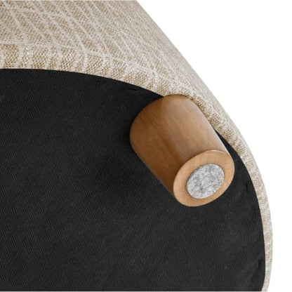 HomePop 24" Large Round Storage Ottoman - Tan Geometric Pattern - color: Tan Geometric Pattern