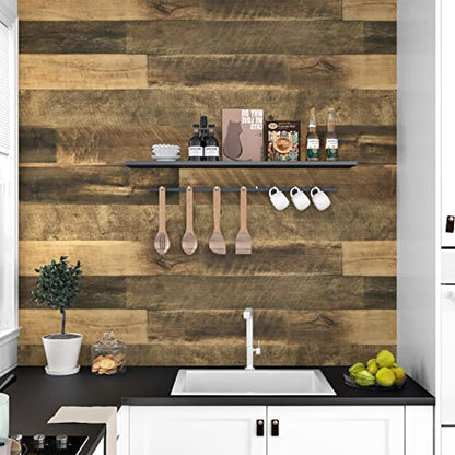Brown Wood Counter Top Peel and Stick Waterproof Wood Contact Paper | Self Adhesive Wooden Wallpaper Rustic Wooden Vinyl Countertop Wrap for Countertops Tables Kitchen Cabinets 15.8" x 78" - color: 1, size: 15.8" x 78"