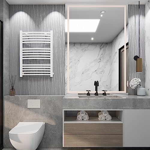 mamonhome Silver Gray Peel and Stick Wallpaper, Three-Dimensional Stripe Design Non-Woven Self-Adhesive Removable Renter Friendly Wallpaper, for Livingroom, Bedroom, Kitchen, Bathroom, 20.8" x 393" - color: modern stripes