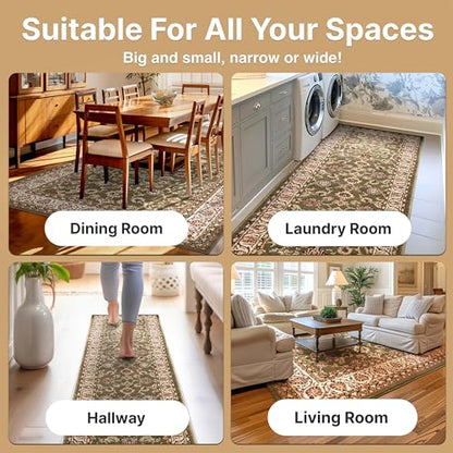 Well Woven Barclay Collection Sarouk Green 5 ft Round Rug - for Living Room, Bedroom, and Dining Room - color: Green, size: 5'3" (Round)