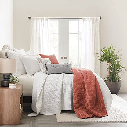 Levtex Home Mills Waffle Twin XL/Twin Quilt Set (68x86in) with 1 Pillow Sham (26x20in) - Adobe - 100% Cotton Twin Size Quilt Bedding Set - Lightweight, Soft, Pre-Washed - color: Adobe, size: Twin Quilt