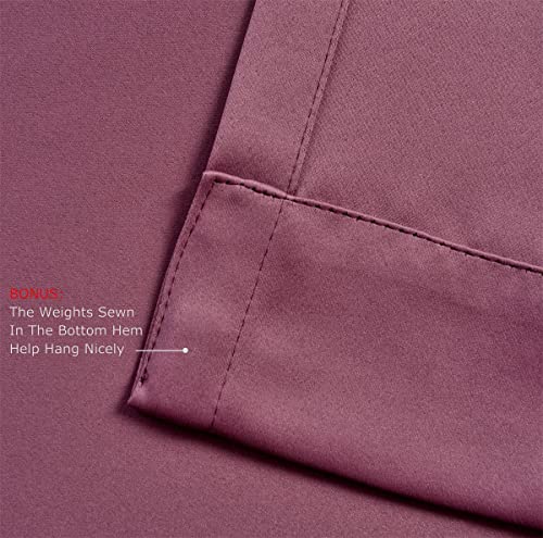 Room Darkening Grommet Blackout Curtains for Livingroom Curtains Panels Set of 2 52x63 Inch Aubergine, Bonus 2 Tie Backs Included - color: Aubergine, size: 52"W x 63"L (Pack of 2)