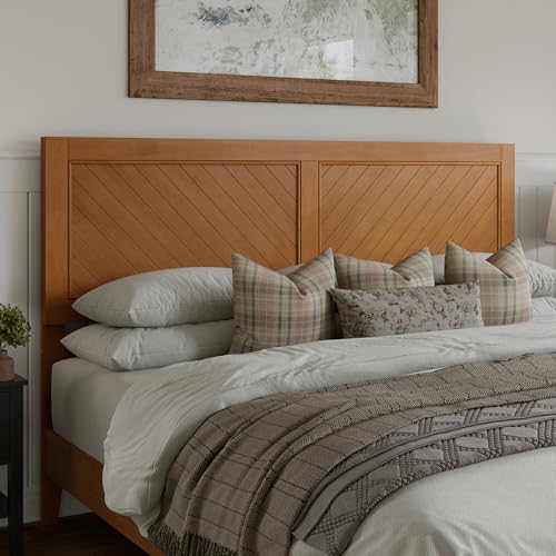 AFI, Canyon King Solid Wood Rustic Farmhouse Headboard, Light Toffee - color: Light Toffee, size: King (U.S. Standard)