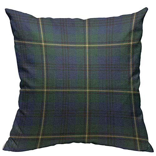 Throw Pillow Covers Yellow Locker by Johnston Clan Tartan Blue Green Plaid Scottish Cotton Linen Decorative Square Pillowcases Cushion Cover 18 X 18 Inch - color: Multi 22