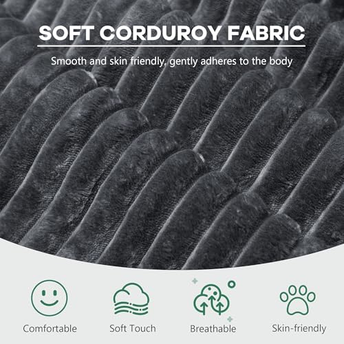 73" Convertible Sofa Bed, Corduroy Boneless Loveseat Sleeper, Gray | Fold Out Floor Couch Bed with 2 Pillows, Memory Foam Cloud Futon Couch for Living Room, Guest Room, Small Space, No Assembly